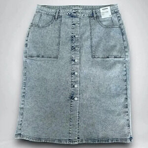 Women's Sonoma Goods for Life Button down midi skirt size 18W Light Wash NEW